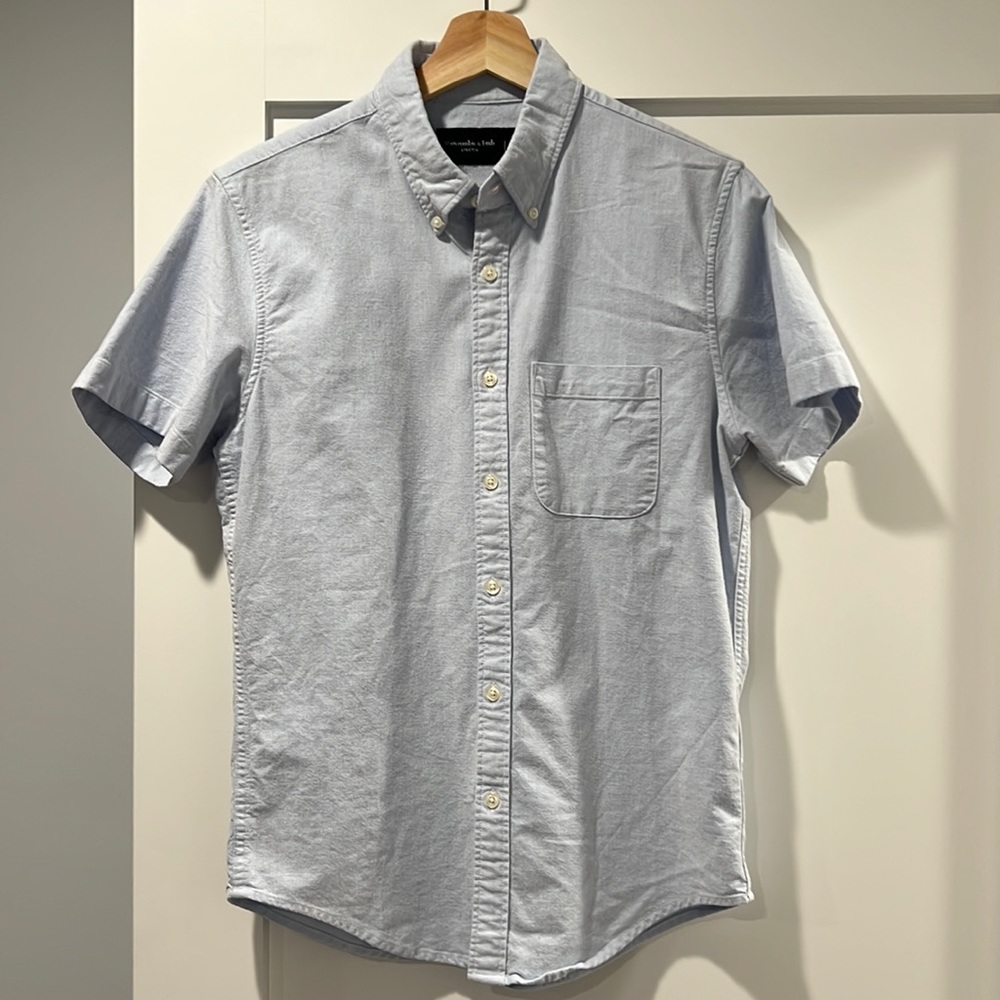 Abercrombie Stretch Short Sleeve Oxford Shirt